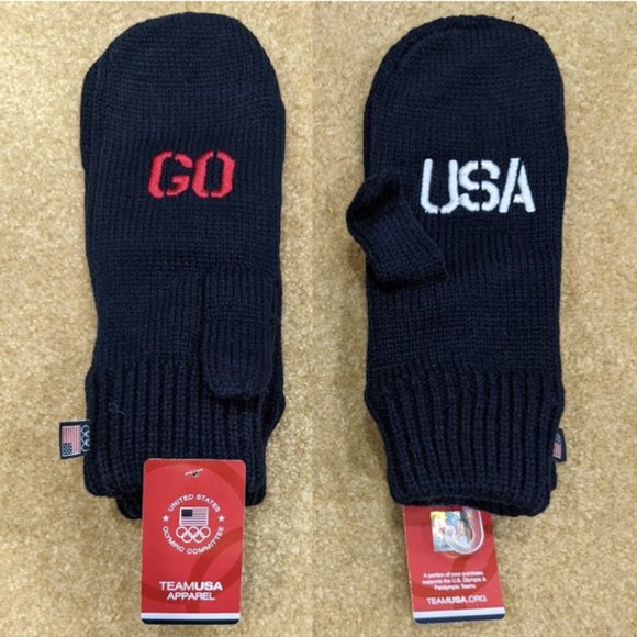 NWT Team USA Apparel GO USA Olympics Navy Mittens - Picture 2 of 6